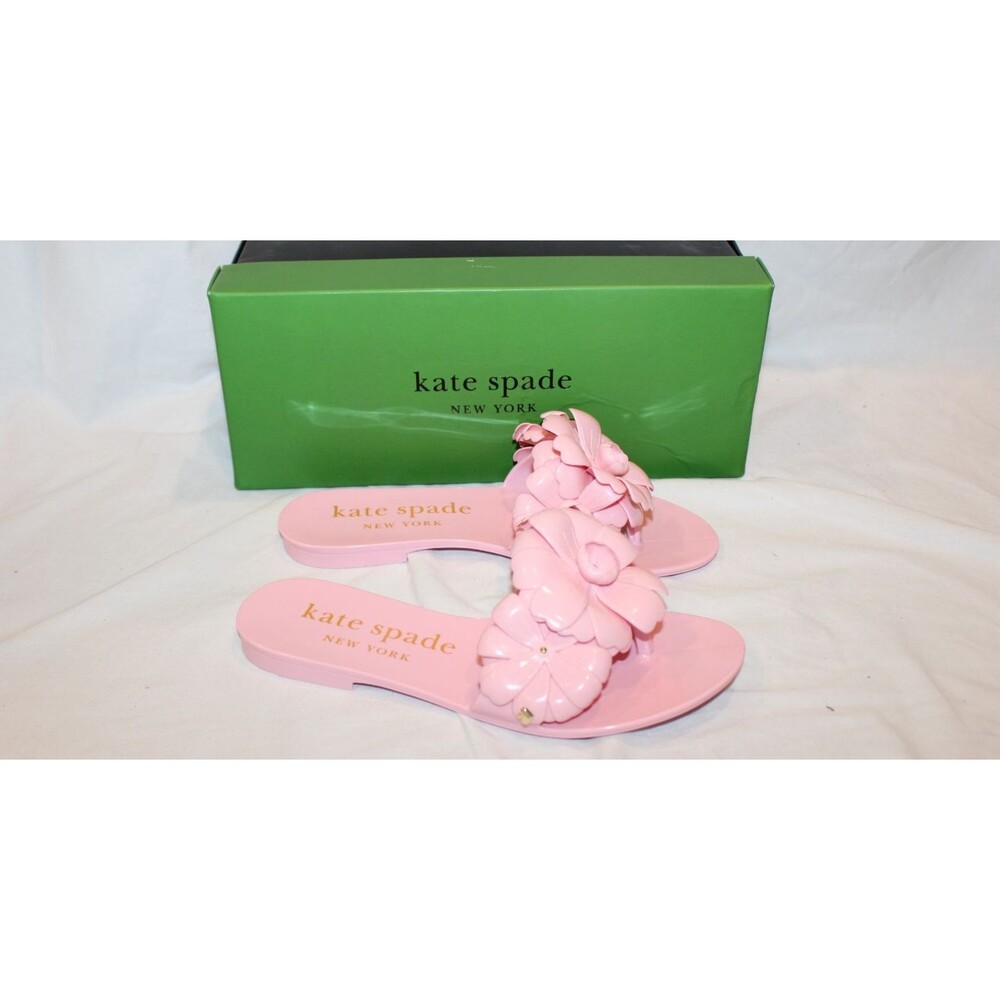 Kate Spade Jaylee Slide Sandals Floral Jelly Jellies Flipflop Pink SZ 5 (FITS 6)